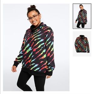 Sherpa Lined Campus Cowl Neck Pullover